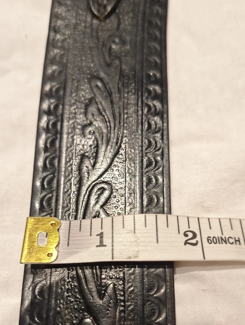 Frontier By Vogel Of Texas Embossed Black Leather Belt